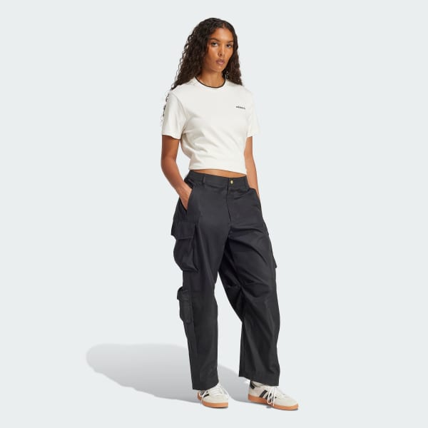 Weiss Graphic adidas Sports Loose 3-Stripes Tee