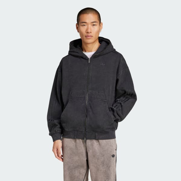 Svart Adilenium Season 3 Graphic Full-Zip Hettegenser
