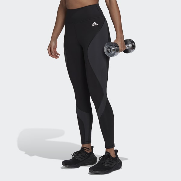 Black Training Essentials HIIT Colourblock 7/8 Tights DB687