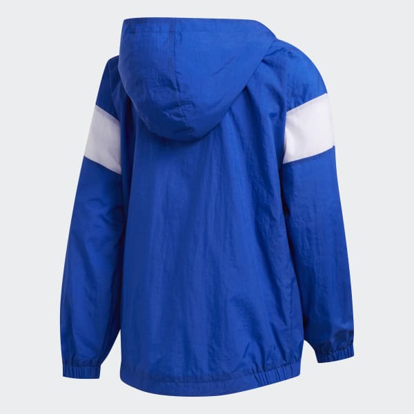 adidas Crinkle-Woven Hooded Jacket - Blue | adidas US
