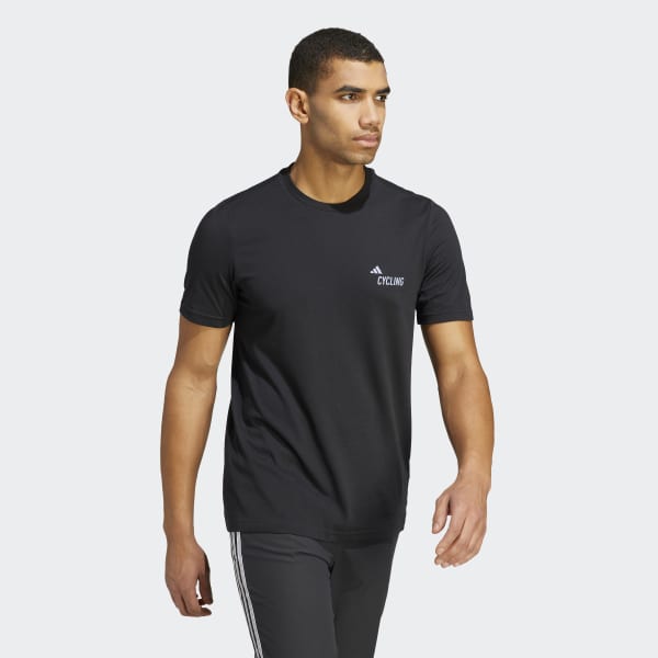 Zwart Cycling Graphic T-shirt (Uniseks)