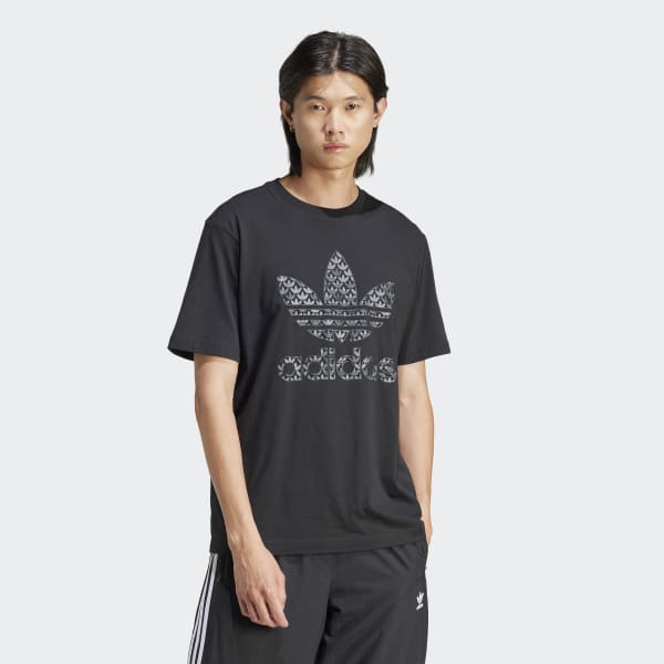 adidas Classic Monogram Graphic Tee Black adidas Thailand