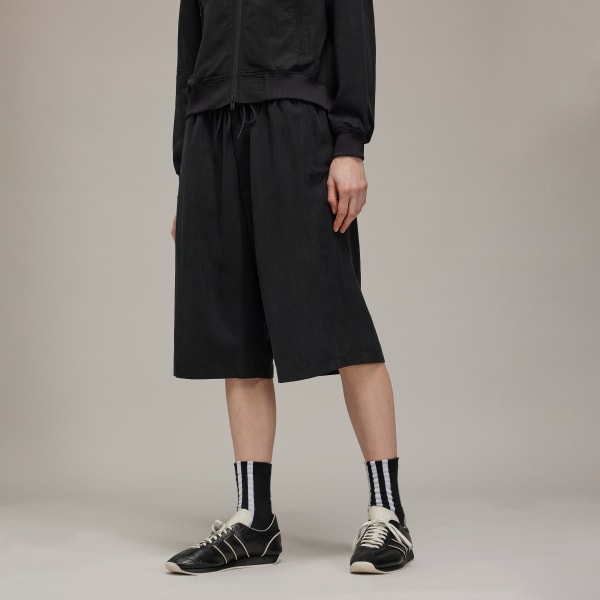 Black Y-3 Washed Twill Shorts