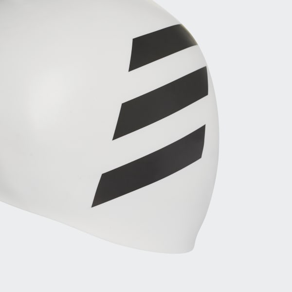 Blanco Gorro de Natación 3 Franjas (UNISEX)