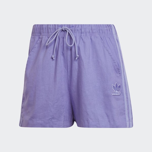 Fioletowy Linen Shorts W6898