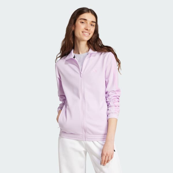 adidas Tricot 3-Stripes Track Jacket - Purple | Free