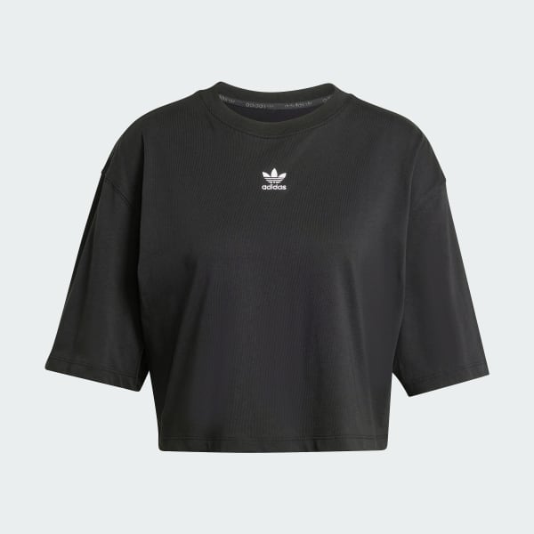 Black Essentials Crop Tee