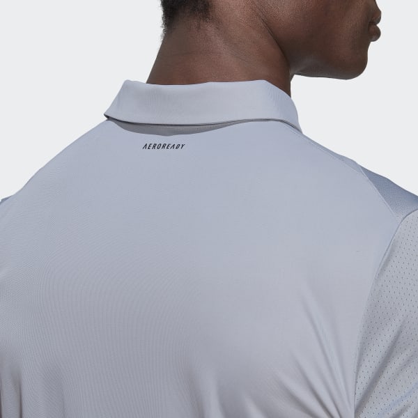 Grey Club Tennis 3-Stripes Polo Shirt