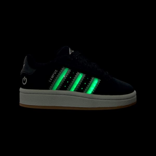 Negro Zapatillas Campus 00s Luces Led Comfort Closure Pasadores Elásticos