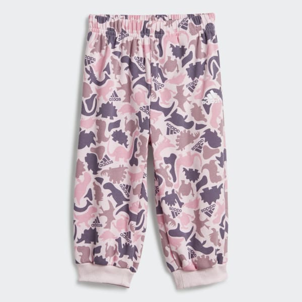 ruzová Súprava Dino Camo Allover Print French Terry Jogger