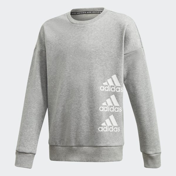 Sudadera de cuello redondo Must Haves gris y blanca para niña adidas España Sudadera de cuello redondo Must Haves gris y blanca para niña adidas España