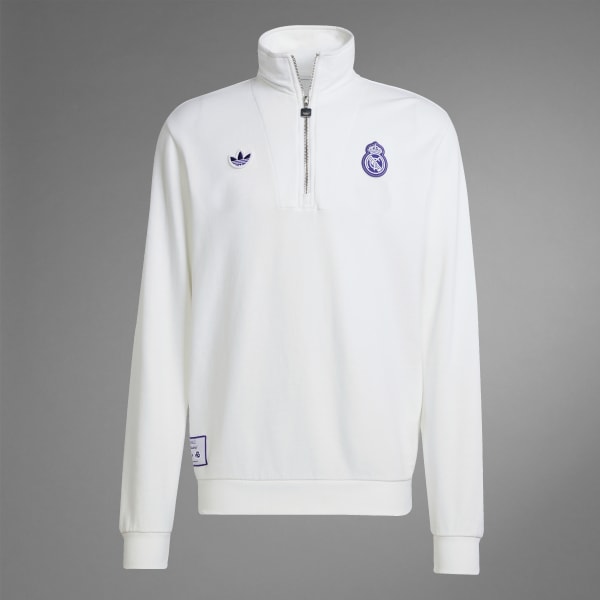 adidas Real Madrid Terrace Icons Half-Zip Top White adidas Türkiye