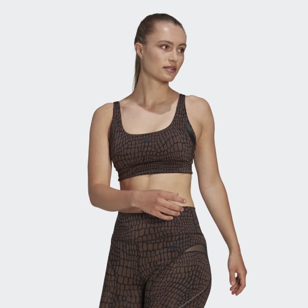 Brown 파워임팩트 럭스 트레이닝 미디엄 서포트 HIIT 프린트 브라 SH601