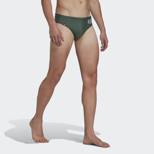 Zielony Wording Swim Trunks L9496