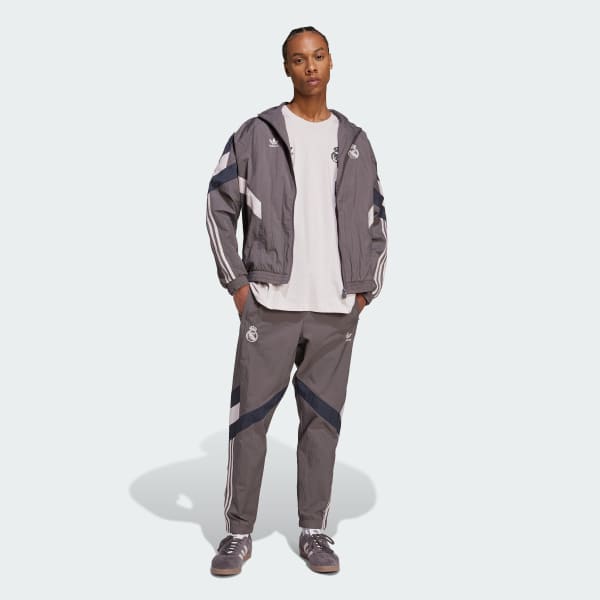 adidas Real Madrid Originals Track Tracksuit Bottoms Brown adidas UK