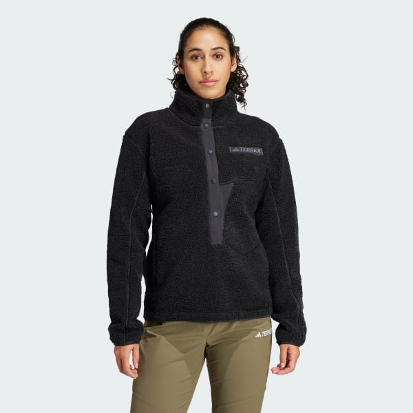 Black Terrex Xploric High Pile Fleece Pullover Sweatshirt