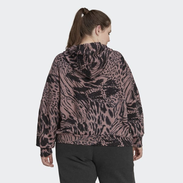 Adidas Adult Sportswear Future Icons Animal Print Sweatshirt, Women's, Medium, Halo Blush