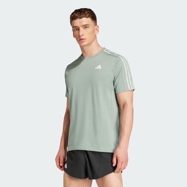 Green Own the Run 3-Stripes Tee