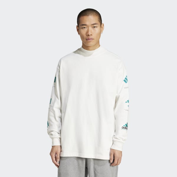 アディダス エキップメント 長袖グラフィックTシャツ - ホワイト