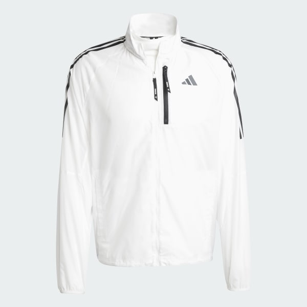 White Own the Run 3-Stripes Packable Jacket