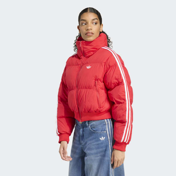 adidas Adicolor Cropped Synthetic Down Puffer - Red | adidas