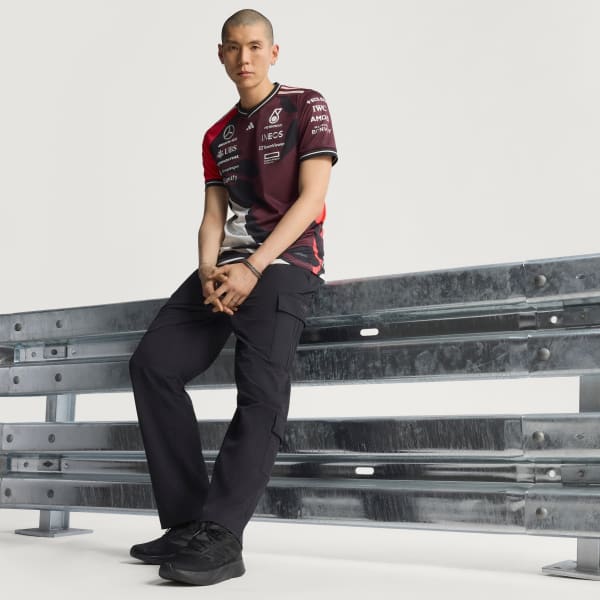 Bordowy Mercedes - AMG Petronas Formula One Team Driver Jersey Authentic Summer Pack