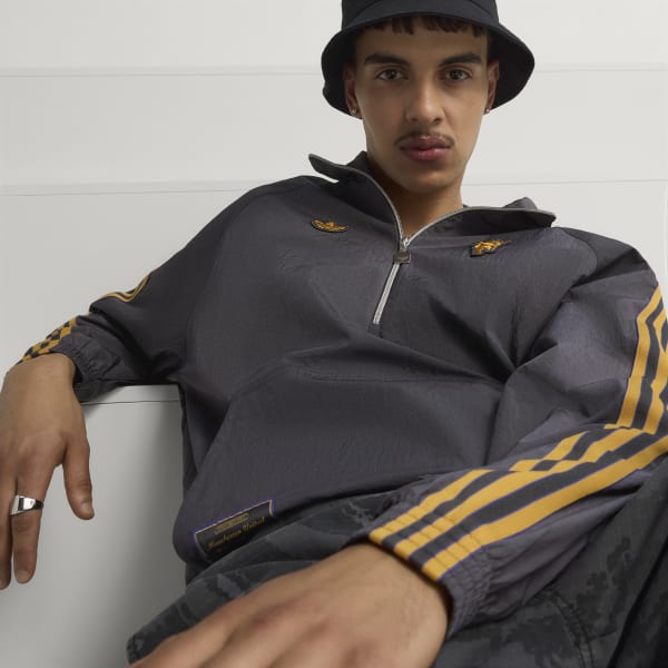 adidas Manchester United Terrace Icons Half-Zip Jacket - Black