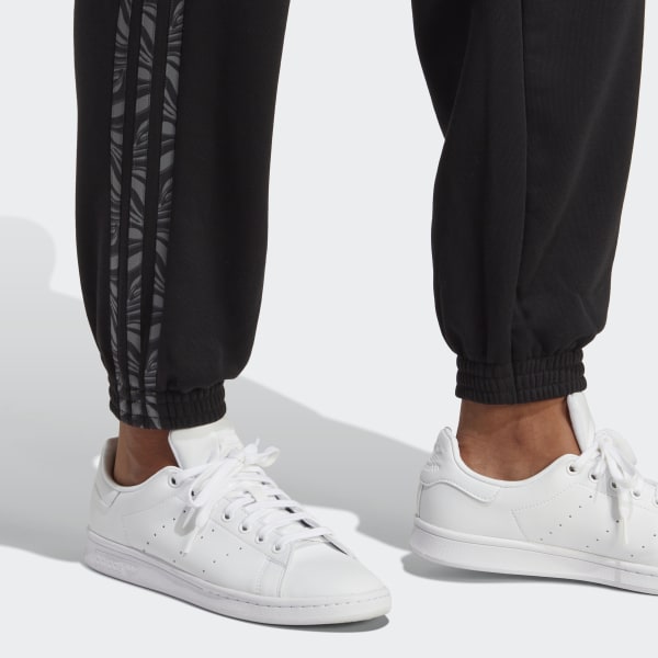 Svart Abstract Animal Print Joggers
