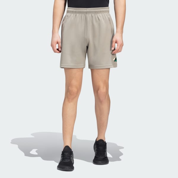 Green TRAIN ESSENTIALS BIG LOGO SHORTS