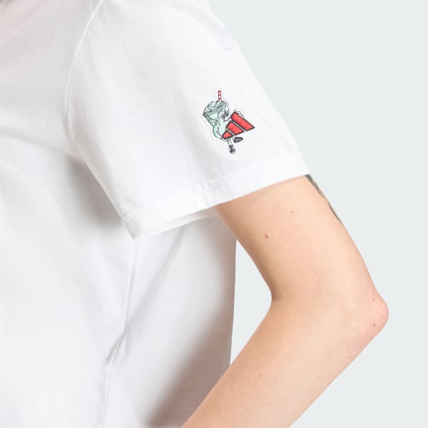 トップス Vintage adidas Foodie adidas FOOD CROPPED LOOSE GRAPHIC T-SHIRT - White | Free Shipping