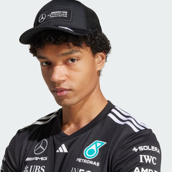 cerná KŠILTOVKA MERCEDES - AMG PETRONAS FORMULA ONE TEAM SNAPBACK LOGO TRUCKER
