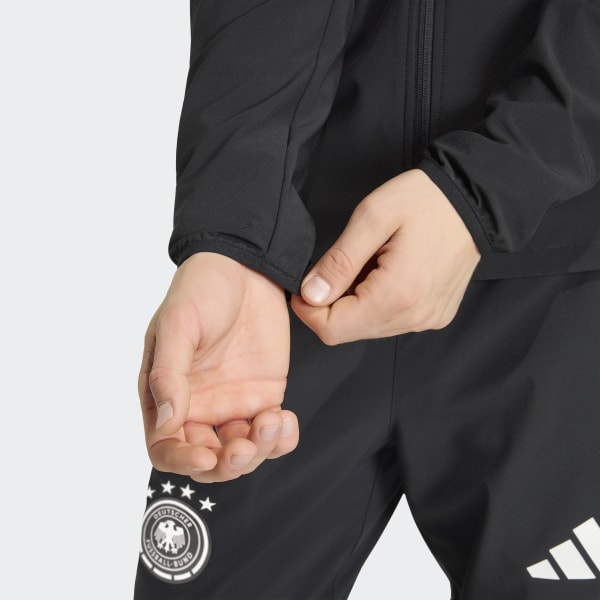 adidas Germany Tiro Travel Full Zip Windbreaker - Black | Free