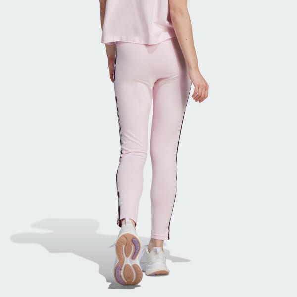 Legging Algodão Vibrante Estampada 3-Stripes - Rosa adidas