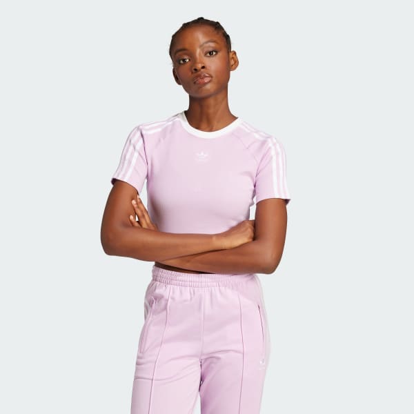 Purple 3-Stripes Baby Tee