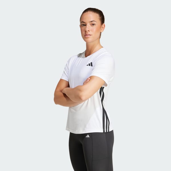 Gris Polera de Entrenamiento Train Essentials 3 Tiras