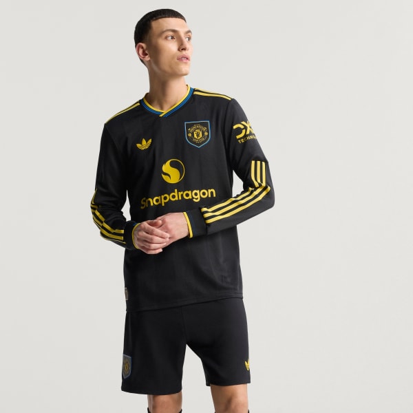 Sort Manchester United 25/26 Long Sleeve Third Authentic trøje
