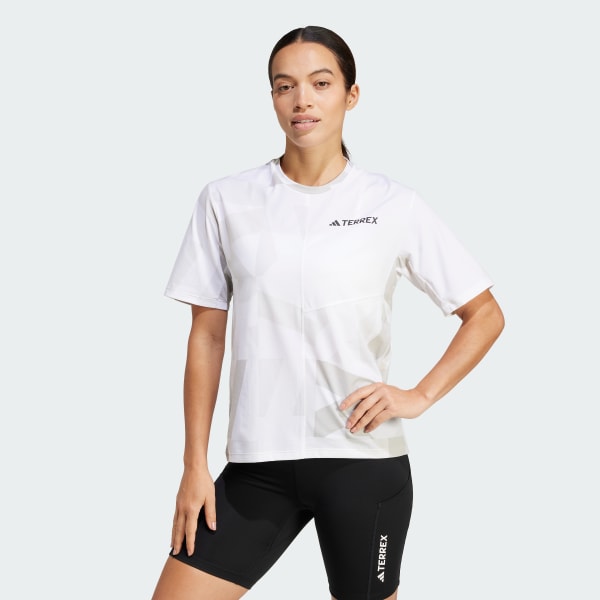 สีขาว เสื้อยืดพิมพ์ลาย Terrex Multi Climacool