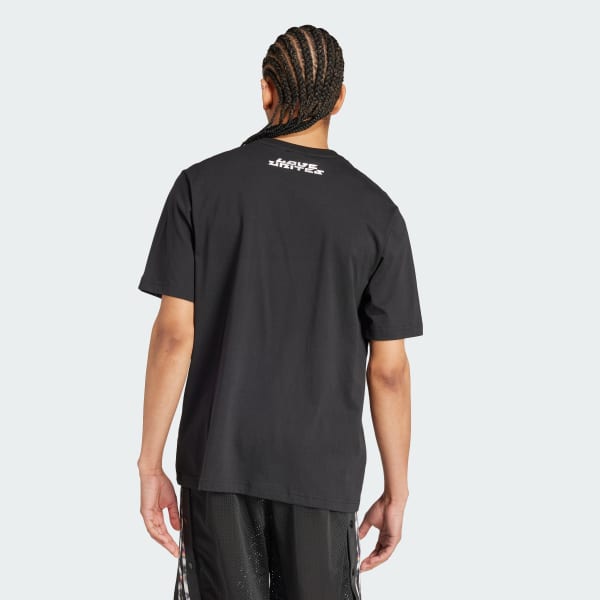 Preto Camiseta Estampada Manga Curta Pride
