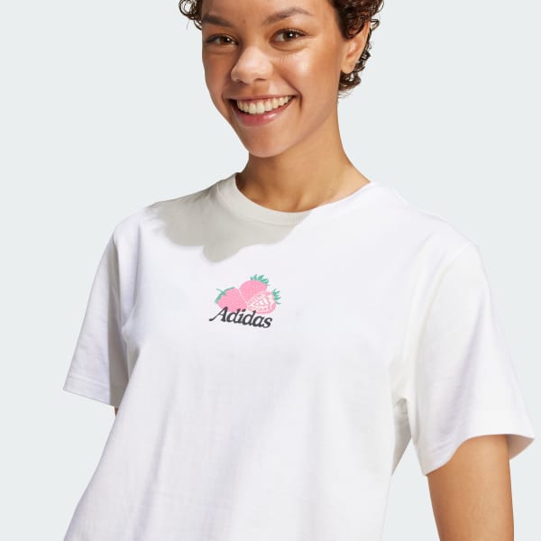 adidas Farmers Market Strawberry Graphic Tee - White | Free