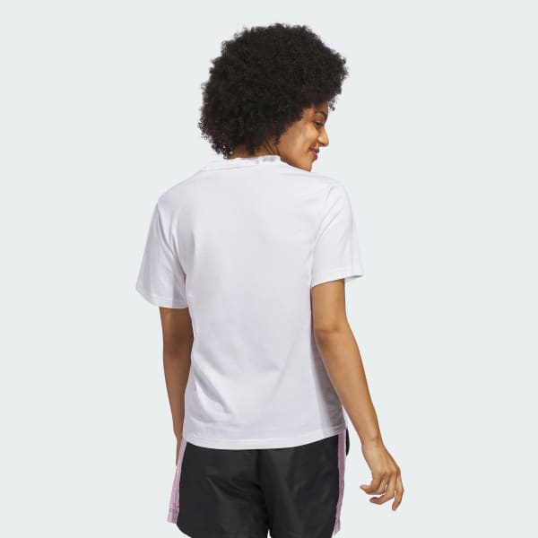 White TEXTURED GINGHAM BIG LOGO GRAPHIC T-SHIRT