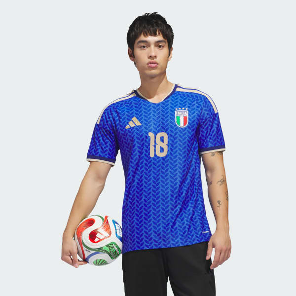 Blue Italy 26 Home Barella Authentic Jersey