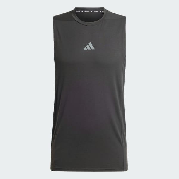 สีดำ เสื้อกล้ามพิมพ์ลาย AEROREADY HIIT