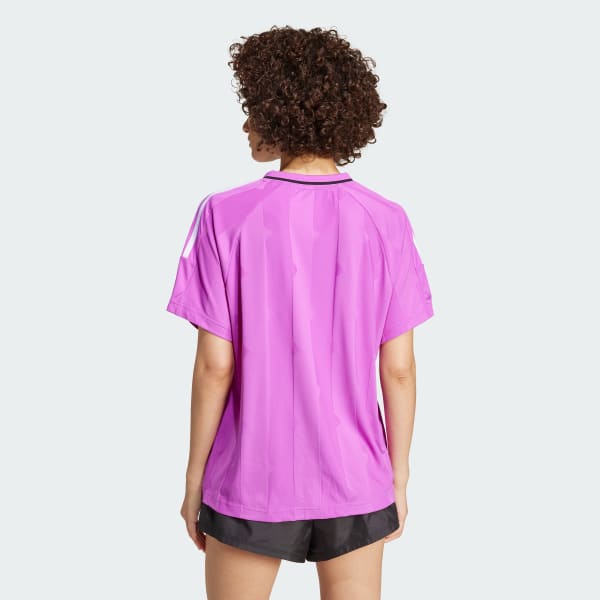 Purple Tiro Cut 3-Stripes Jacquard Boyfriend Tee