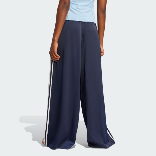 adidas Adicolor Satin Wide Leg Track Joggers Blue adidas Ireland