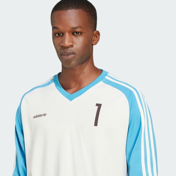 ★★Adairs★★ Long sleeve jersey white sky blue JC8374 adidas Originals Men's Long Sleeve Jersey White JC8374