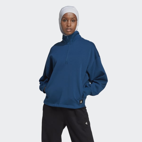 modrá Mikina Future Icons Badge of Sport Quarter-Zip