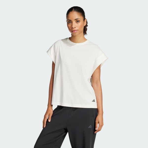 Bianco T-shirt da yoga