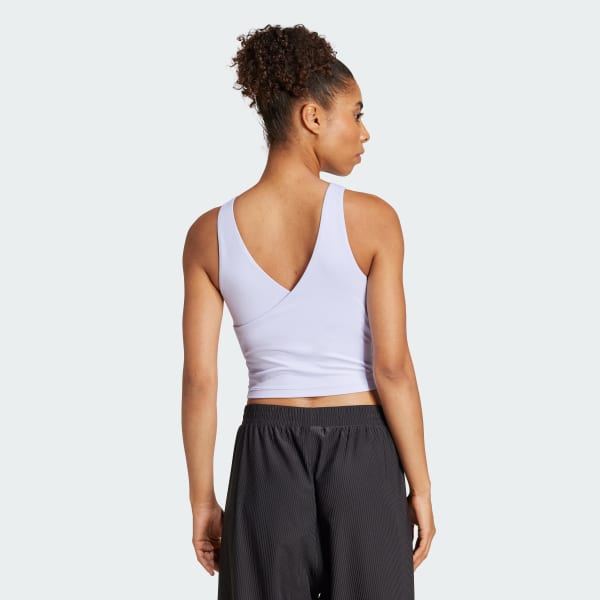Paars Yoga Crop Tanktop With Inner Shelf Beha