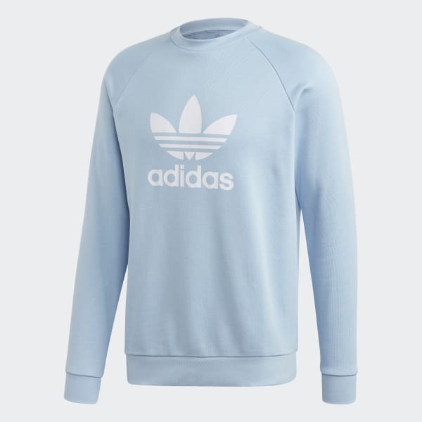 adidas trefoil hoodie clear blue