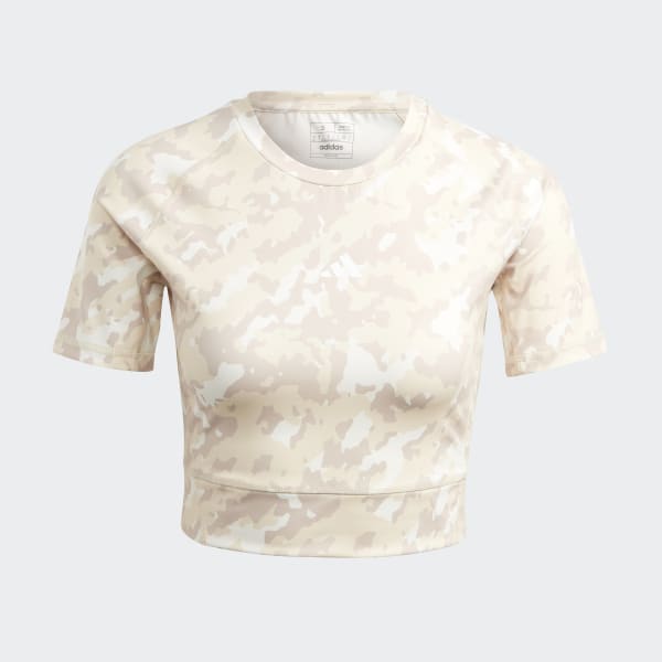 Marron Polo Corto de Entenamiento Techfit Estampado de Camuflaje